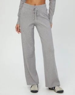 High Rise Wide Leg Knit Pant -Everrastyle Shop co harriet wide leg knit pants pale grey marle full pw53795knt