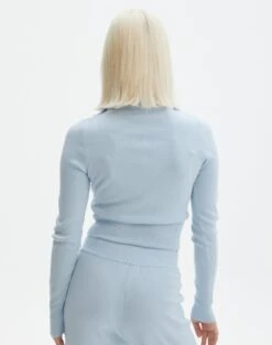 Long Sleeve Zip Through Knit Top -Everrastyle Shop co harriet zip thru cardi blue bubble back kc90296knt