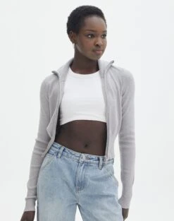 Long Sleeve Zip Through Knit Top -Everrastyle Shop co harriet zip thru cardi pale grey marle front kc90296knt