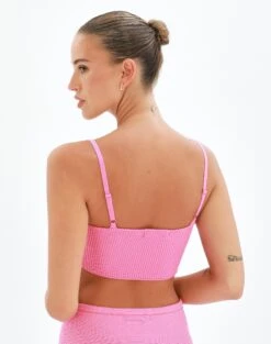 Twist Front Rib Knit Crop Top -Everrastyle Shop co kina knit pink carnations back kv55503rib