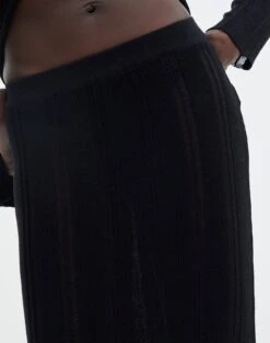 Sheer Ladder Knit Maxi Skirt -Everrastyle Shop co lidia knit maxi skirt black imageback sl124834knt