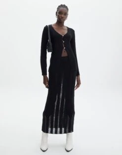 Sheer Ladder Knit Button Up Top 28 Sheer Ladder Knit Button Up Top -Everrastyle Shop co lidia laddered long line black full kc123985knt