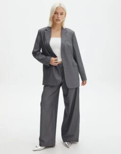 Oversized Blazer -Everrastyle Shop co loretta oversized blazer jacket charcoal marle full jw51337zhe