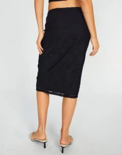 Lace Midi Slip Skirt -Everrastyle Shop co lorna lace midi skirt blackblack back sl108106lac
