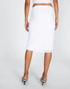 Lace Midi Slip Skirt -Everrastyle Shop co lorna lace midi skirt white back sl108106lac