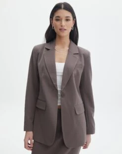 Cut Out Long Sleeve Side Split Maxi Dress -Everrastyle Shop co marly one button blazer irish coffee front jw74948pln 8