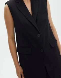 Tailored Oversized Vest -Everrastyle Shop co marly sleeveless blazer black imageback vs133393pln