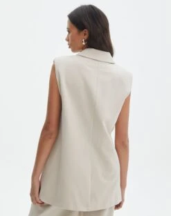 Tailored Oversized Vest -Everrastyle Shop co marly sleeveless blazer oh natural back vs133393pln