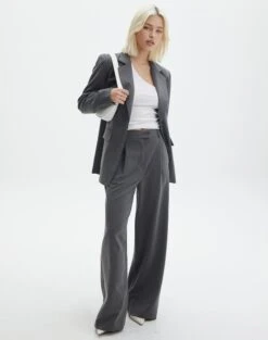 Foldover Zip Tube Top -Everrastyle Shop co marly wide leg pant charcoal front pw71767ptl