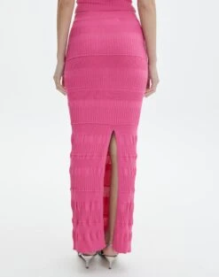Contrast Rib Knit Maxi Skirt -Everrastyle Shop co michaela mixed stitch maxi skirt lets go party back sl96533knt