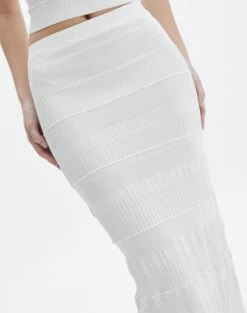 Contrast Rib Knit Maxi Skirt -Everrastyle Shop co michaela mixed stitch maxi skirt milk imageback sl96533knt