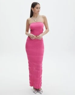 Contrast Rib Knit Bandeau -Everrastyle Shop co michaela mixed stitch tube top lets go party full kv96489knt