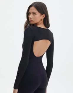 Ribbed Knit Long Sleeve Shrug -Everrastyle Shop co midas shrug black back kl54070cre