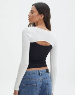 Ribbed Knit Long Sleeve Shrug -Everrastyle Shop co midas shrug milk back kl54070cre