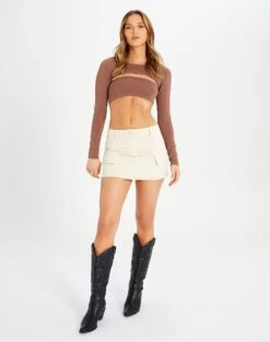 Ribbed Knit Long Sleeve Shrug -Everrastyle Shop co midas shrug shiitake full kl54070cre