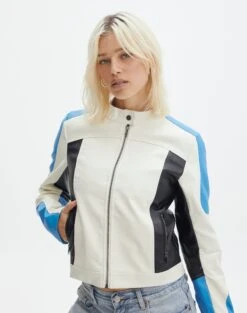 Faux Leather Zip Mini Skirt 26 Faux Leather Zip Mini Skirt -Everrastyle Shop co mila moto jacket blue colour block front jw90928pu 4