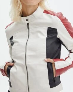 Faux Leather Long Sleeve Jacket 25 Faux Leather Long Sleeve Jacket -Everrastyle Shop co mila moto jacket colour block imageback jw90928pu