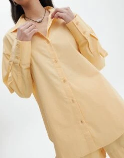 Cotton Oversized Button Up Shirt -Everrastyle Shop co pascal poplin shirt mango lassi imageback bl118811pop
