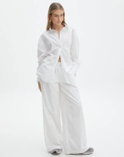 High Rise Tailored Wide Leg Panelled Pant -Everrastyle Shop co pascal wide leg poplin pant white front pw122250pop 1