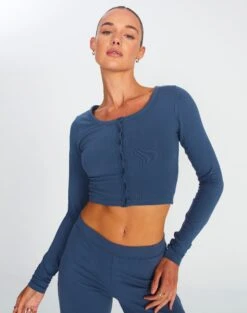 Button Up Cropped Long Sleeve Top -Everrastyle Shop co peony longsleeve moby dick front tc93716cot