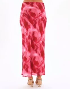 Print Maxi Slip Skirt -Everrastyle Shop co riley low rise maxi skirt carnation skies back sl102757prt