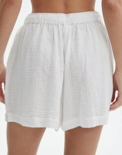 Muslin Cotton Shorts 29 Muslin Cotton Shorts -Everrastyle Shop co snoop tie waist muslin short white back sw125080mus