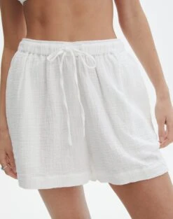 Muslin Cotton Shorts 28 Muslin Cotton Shorts -Everrastyle Shop co snoop tie waist muslin short white full sw125080mus