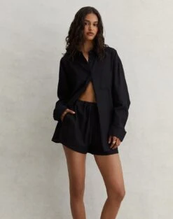 Printed Adjustable Thong Bikini Bottom -Everrastyle Shop co t dallas linen shirt black front bl118882tlv 9