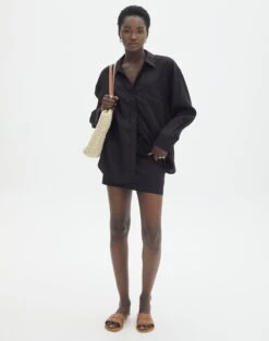 Long Sleeve Linen Blend Shirt -Everrastyle Shop co t dallas linen shirt black full bl118882tlv