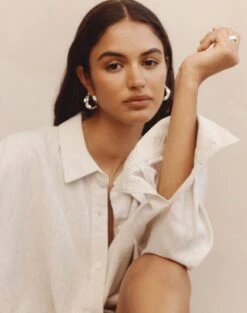 Short Sleeve Linen Blend Shirt -Everrastyle Shop co t dallas linen shirt head in the sandmilk front bl118882tcd