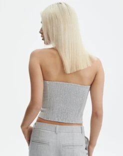 Strapless Stitch Detail Top -Everrastyle Shop co waverly boob tube top grey marle back bv78094gry