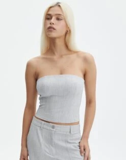 Tailored Strapless Corset Top 41 Tailored Strapless Corset Top -Everrastyle Shop co waverly boob tube top grey marle front bv78094gry 1