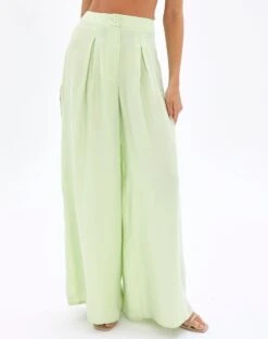 High Rise Pinstripe Flare Ponte Pant -Everrastyle Shop co whippy wide leg pant lucky clover front pw60468cup