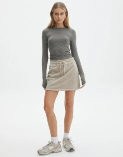 Zip Through Sweat Jumper -Everrastyle Shop co zephy cotton mini skirt washed dust off front ss123055cot