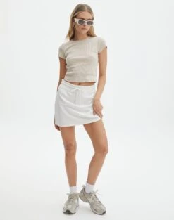 Zip Through Sweat Jumper -Everrastyle Shop co zephy cotton mini skirt washed milk front ss123055cot