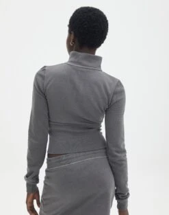 Zip Through Sweat Jumper -Everrastyle Shop co zephy zip through sweat 98 new york washed black back tc122627cot