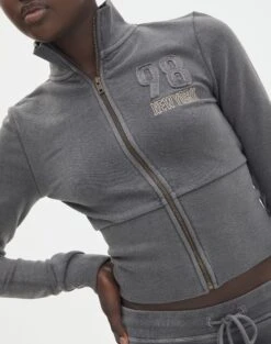 Zip Through Sweat Jumper -Everrastyle Shop co zephy zip through sweat 98 new york washed black imageback tc122627cot