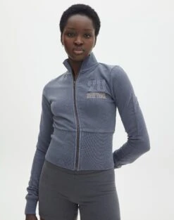 Zip Through Sweat Jumper -Everrastyle Shop co zephy zip through sweat 98 new york washed navy front tc122627cot