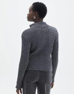 Zip Up Knit Long Sleeve 24 Zip Up Knit Long Sleeve -Everrastyle Shop connor cozy keep your coal back kc123998che