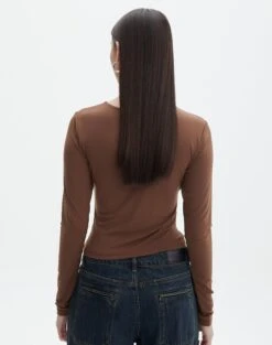 Keyhole Long Sleeve Wrap Top 25 Keyhole Long Sleeve Wrap Top -Everrastyle Shop connor cross over long sleeve top deep umber back tl130857des