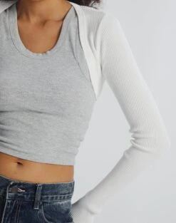 Multi Rib Knit Long Sleeve Shrug 20 Multi Rib Knit Long Sleeve Shrug -Everrastyle Shop corbin shrug white imageback kc54894knt