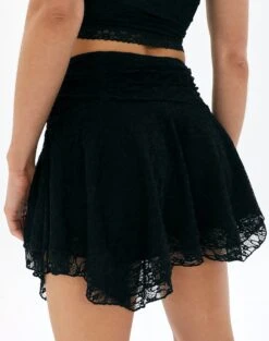 Asymmetric Lace Mini Skirt -Everrastyle Shop daisy lace mini skirt black back ss89715lac