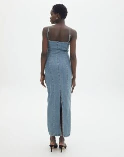 Denim Panelled Maxi Dress 10 Denim Panelled Maxi Dress -Everrastyle Shop darcy denim dress athens wash back dl104766dnm