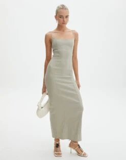 Knit Square Neck Maxi Dress -Everrastyle Shop darcy square neck dress sea mist front dl104766pln