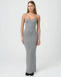 Cotton High Neck Maxi Dress -Everrastyle Shop didi strappy maxi dress heather marle front dl93109mod 2