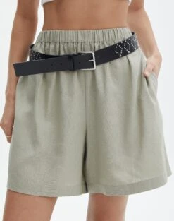 Chain Belt -Everrastyle Shop dixie diamond stud pu belt blacksilver front be135427pu 3