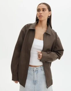Luxe Lounge Modal Long Sleeve Button Crop Top 28 Luxe Lounge Modal Long Sleeve Button Crop Top -Everrastyle Shop elroy 80s pu jacket brown front jw52713pu 1