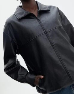 Oversized Bomber Jacket -Everrastyle Shop elvis oversized pu jacket black imageback jw124230pu