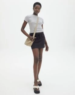 Muslin Tiered Mini Skirt 36 Muslin Tiered Mini Skirt -Everrastyle Shop emma cargo mini skirt black front ss123451cot 15