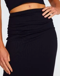Supersoft Slim-Fit Midi Skirt 25 Supersoft Slim-Fit Midi Skirt -Everrastyle Shop gem midi skirt black imageback sl114640pch